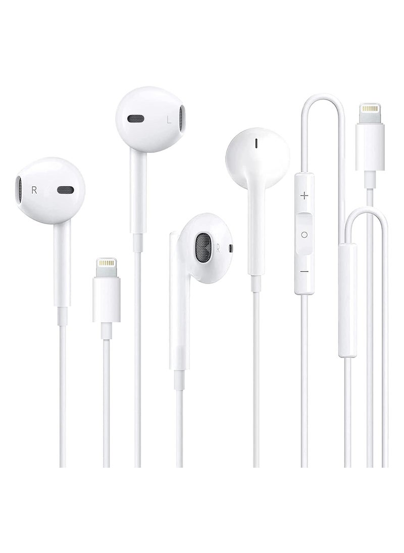 ELTRAZONE Wired Earbuds Headphones, Corded Ear Buds with Built-in Mic and Headphone Jack White Cable Head Phones Compatible with iPhone 14/13/12 Pro/Se/11 Pro/X/8 Plus/7 Plus, 2 Packs(Apple MFi Certified)  - Image 1