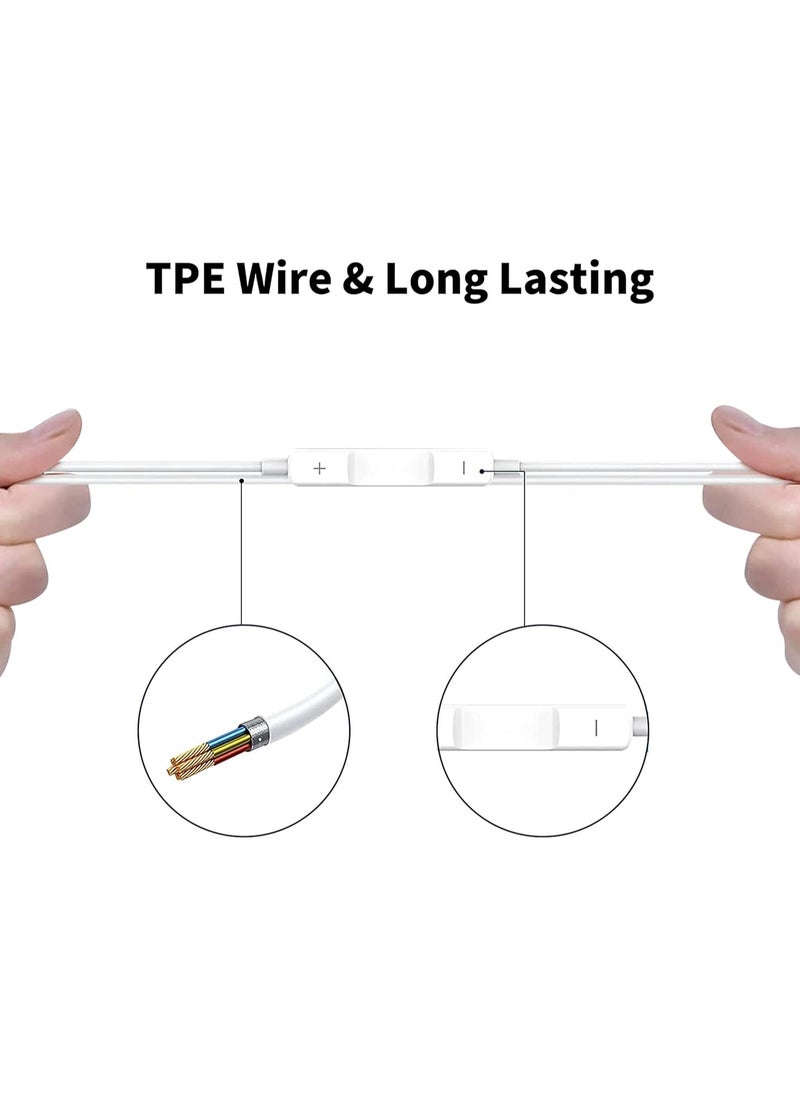 ELTRAZONE Wired Earbuds Headphones, Corded Ear Buds with Built-in Mic and Headphone Jack White Cable Head Phones Compatible with iPhone 14/13/12 Pro/Se/11 Pro/X/8 Plus/7 Plus, 2 Packs(Apple MFi Certified)  - Image 5