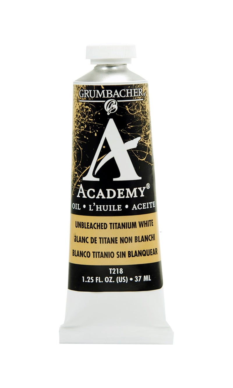 Grumbacher Academy Oil Paint, 37ml/1.25 Ounce, Unbleached Titanium White (T218) - Image 1