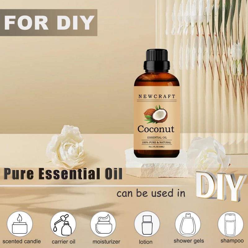 NewCraft Coconut Essential Oils, 100% Pure and Natural Essential Oil for Aromatherapy Diffuser - Coconut/1 Fl Oz - Image 5