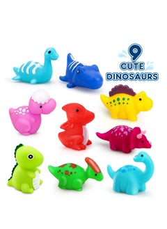 Excefore Dinosaur Light Up Bath Toys for Toddlers 3-4, 9Pcs Kids Bath Time Toys, Toddler Dinosaur Bath Toys,  No Hole Bath Tub Toys, Baby Light Up Pool Toys for The Tub Kids, Girl Boy Fun Bath Toys  - Image 1