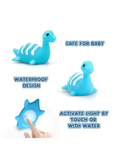 Excefore Dinosaur Light Up Bath Toys for Toddlers 3-4, 9Pcs Kids Bath Time Toys, Toddler Dinosaur Bath Toys,  No Hole Bath Tub Toys, Baby Light Up Pool Toys for The Tub Kids, Girl Boy Fun Bath Toys  - Image 2