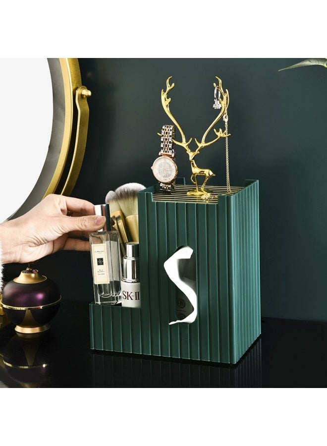 SHABILI 1 Pack Elk Decoration PP Tissue Box Holder, Waterproof Facial Wipes Storage Box with Sundry Storage Area, ，Fashion Napkin Dispenser Container for Desk Home， Toilet ，Bathroom， Office， Restauran  - Image 3