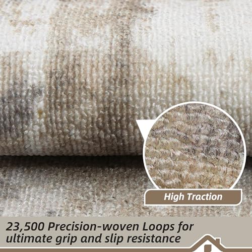 BEQHAUSE Stair Treads for Wooden Steps Non-Slip Machine Washable Carpet Stair Treads 8"X30" Soft Indoor Stair Rug Runner for Kids Elders and Pets, 100% Polyester, TPE Backing, 4pcs, Beige/Grey - Image 4