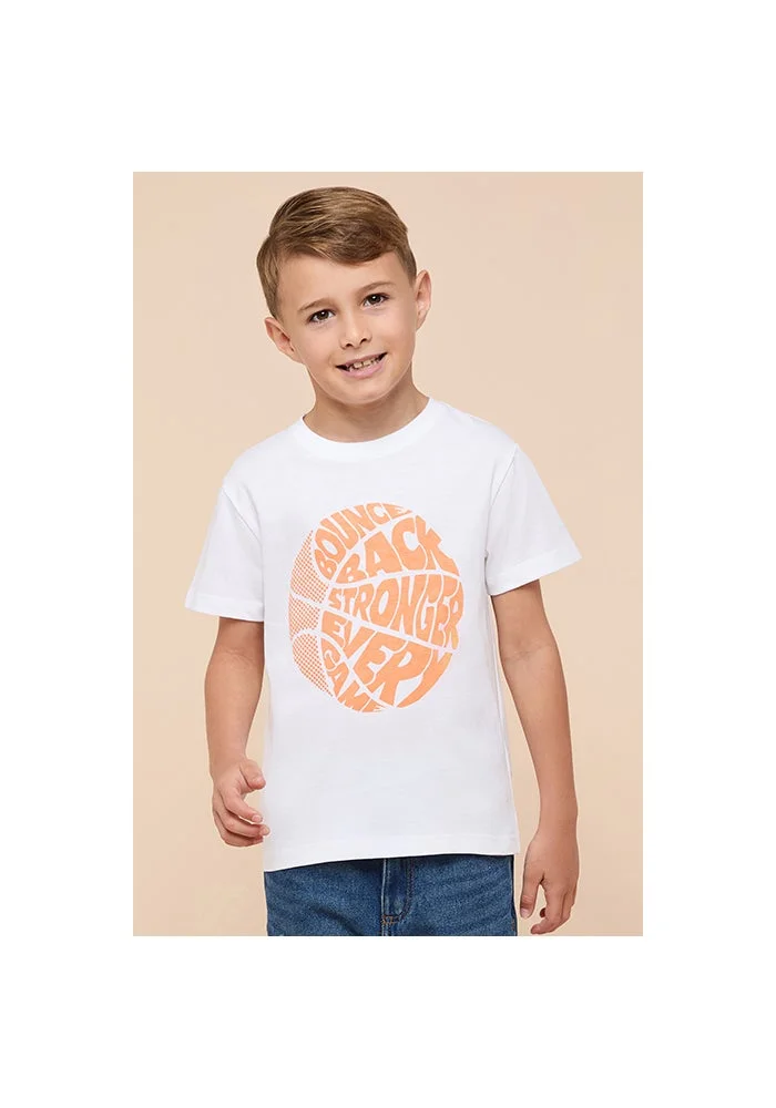 أر أند بي Printed T-Shirt with Crew Neck and Short Sleeves