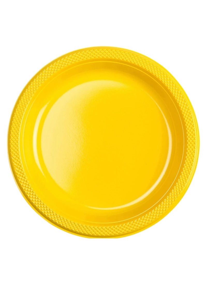 Round Plastic Plate 9 Inch - Yellow
