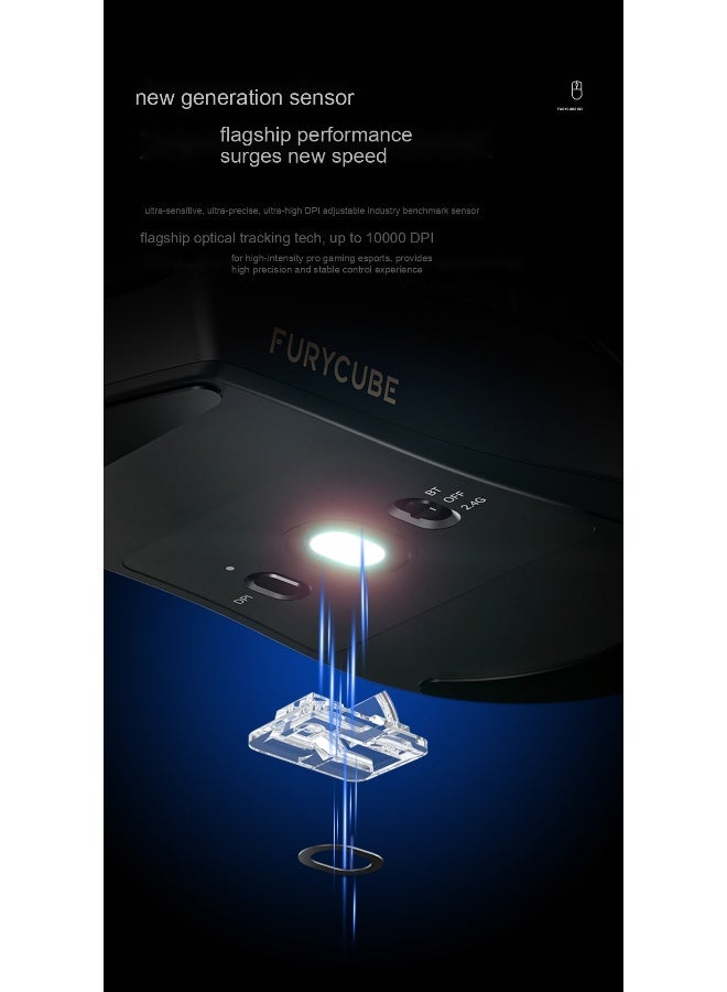 مكعب غاضب ماوس فوريكيوب G1 بدون سلك ثلاثي الأوضاع خفيف الوزن - Image 4