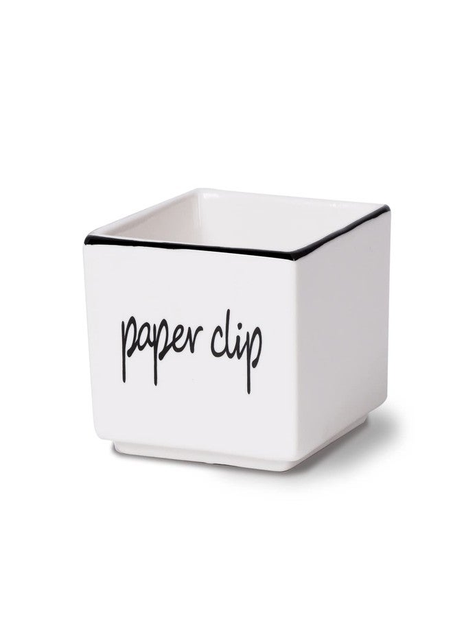ONTUBE Farmhouse Paper Clip Holders Dispenser Organizer for Desk 3 Inch White - Image 1