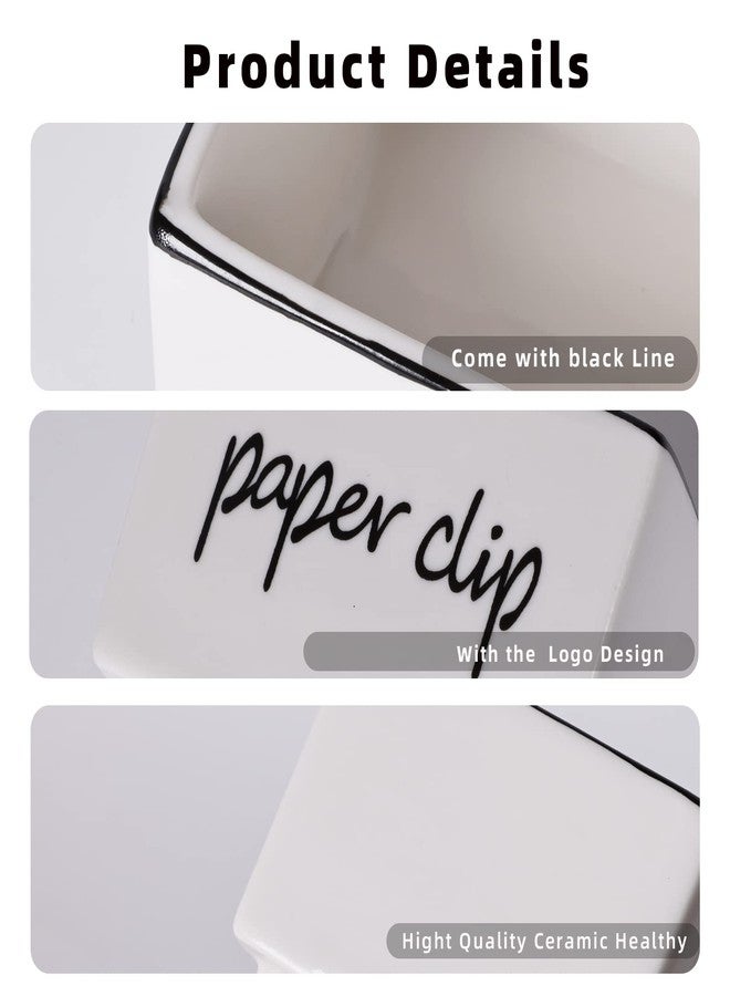 ONTUBE Farmhouse Paper Clip Holders Dispenser Organizer for Desk 3 Inch White - Image 3
