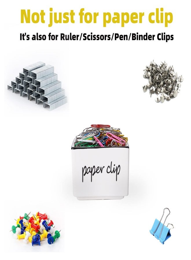 ONTUBE Farmhouse Paper Clip Holders Dispenser Organizer for Desk 3 Inch White - Image 4