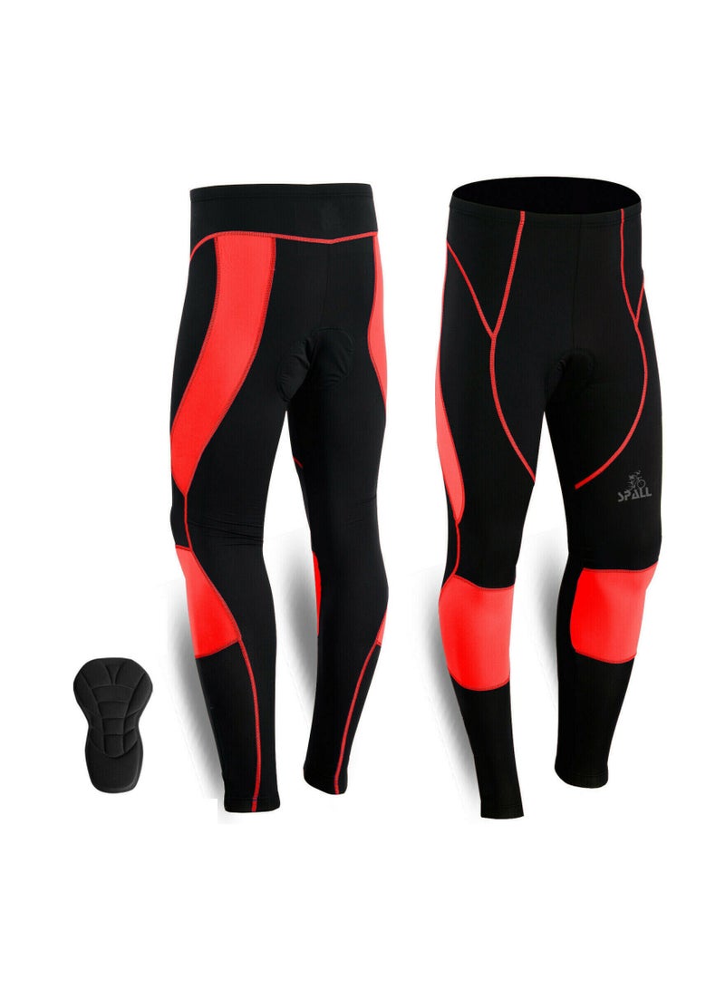 Spall Mens Cycling Tights Coolmax Compression Padded Bicycle Bike Legging Trouser Pant - Image 1