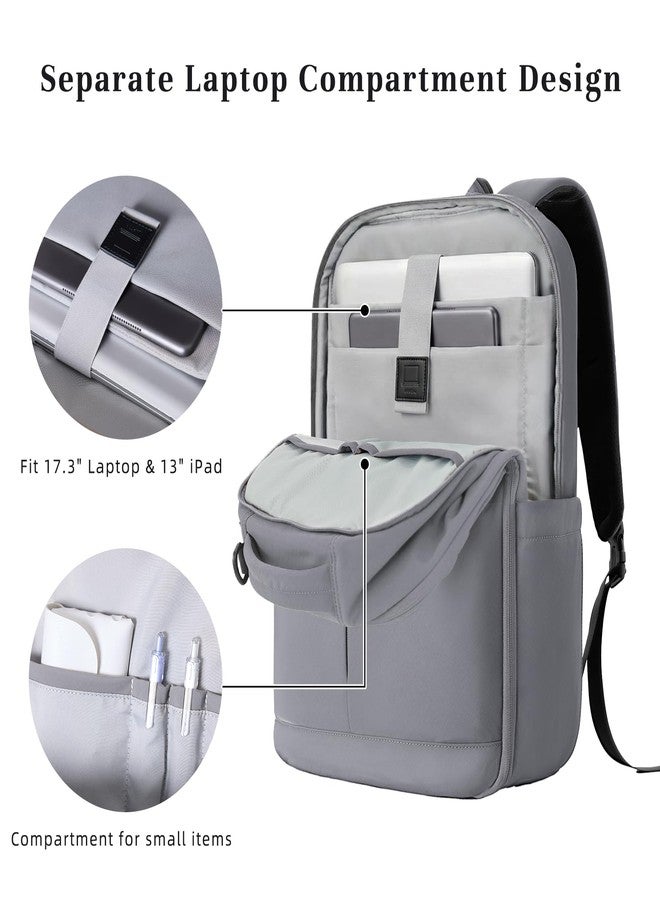 Timeet 32L Travel Backpack For Men Women, 4 In 1 TSA Friendly Flight Approved Carry on Backpack Fits 17 Inch Laptop, Water-resistant Personal Item Travel Bag for Work School Gym Camping, Elegant Gray - Image 4