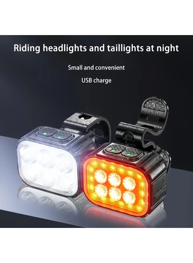 2 Pcs Lightweight Lamp USB Rechargeable LED Outdoor Flashlight IP65 Waterproof Cycling Light - Image 2