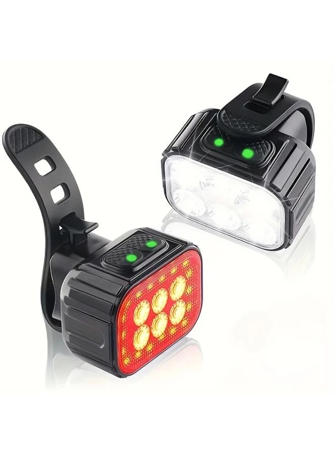 2 Pcs Lightweight Lamp USB Rechargeable LED Outdoor Flashlight IP65 Waterproof Cycling Light - Image 1