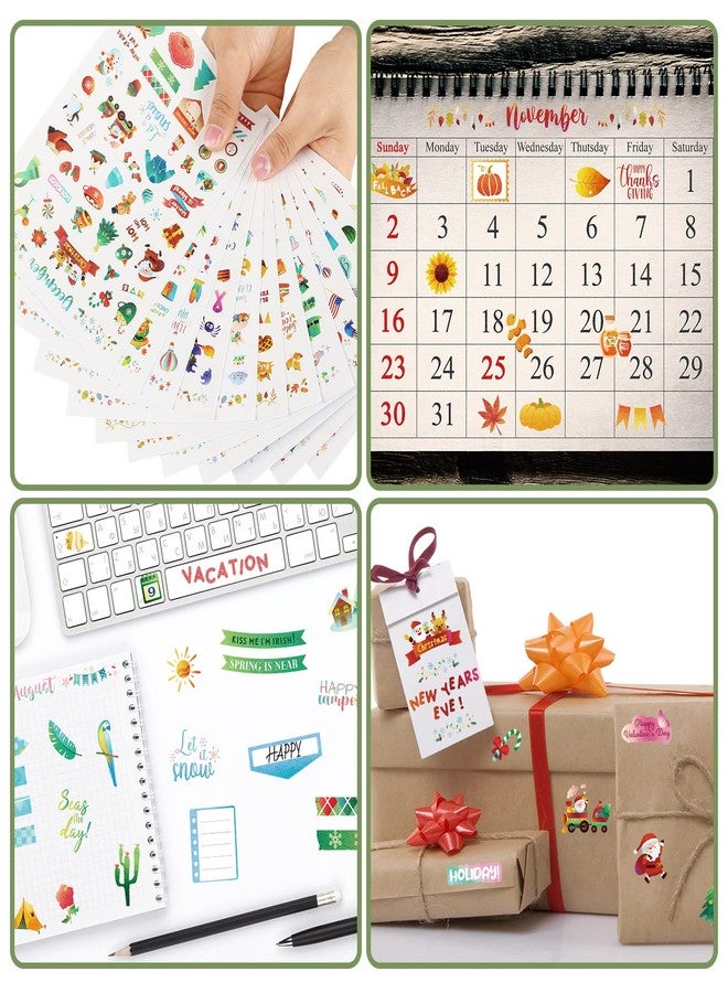 Perthlin 24 Sheets Daily Planners Holiday Seasonal Planner Stickers Birthday Monthly Celebrations Monthly Sticker Book Planner Accessories for Calendar Planning Scrapbooking General Events - Image 4