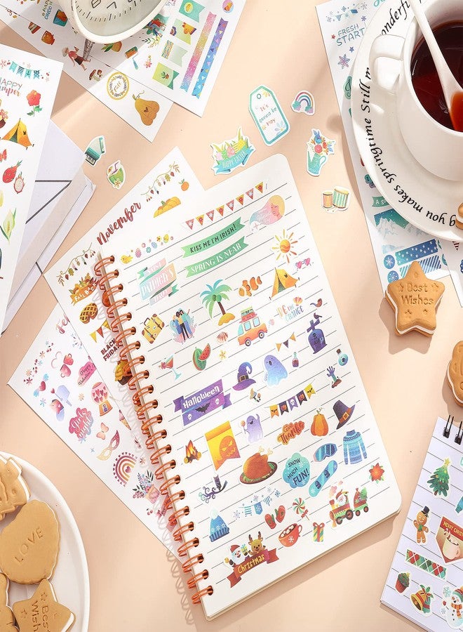 Perthlin 24 Sheets Daily Planners Holiday Seasonal Planner Stickers Birthday Monthly Celebrations Monthly Sticker Book Planner Accessories for Calendar Planning Scrapbooking General Events - Image 3