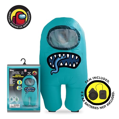 YuMe Official Among Us Toikido Toys Inflatable Kids Halloween Cosplay Costume for Children Impostor - Cyan - Image 3