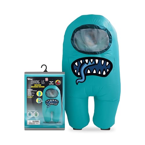 YuMe Official Among Us Toikido Toys Inflatable Kids Halloween Cosplay Costume for Children Impostor - Cyan - Image 1