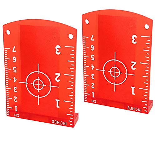 YOTOM Laser Targets, 2 pcs Magnetic Floor Laser Target Card Plate for Red Laser Level - Image 1