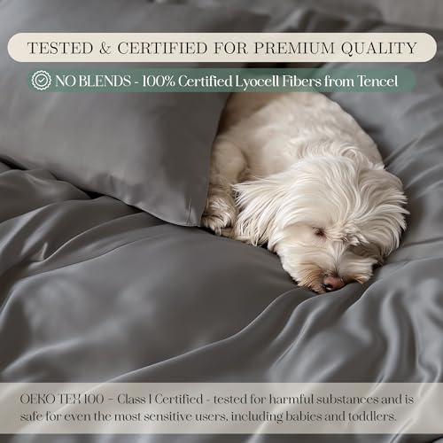 CASILVA Eucalyptus Sheets - Infused with Silver for Anti-Odor, Softer Than Silk Fibers, More Cooling Than Cotton - Perfect for Hot Sleepers & Sensitive Skin - 100% Tencel Lyocell - Cali-King Sheet Set - Image 5
