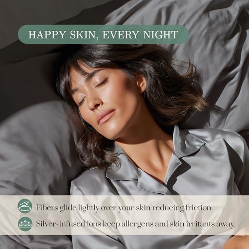 CASILVA Eucalyptus Sheets - Infused with Silver for Anti-Odor, Softer Than Silk Fibers, More Cooling Than Cotton - Perfect for Hot Sleepers & Sensitive Skin - 100% Tencel Lyocell - Cali-King Sheet Set - Image 4