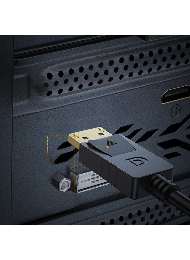 كابل Dp إلى Hdmi 1.8 M 4K HD كابل محول كابل شاشة الكمبيوتر تحويل كبير Dp إلى Hdmi اللون: 1 M 1080p
