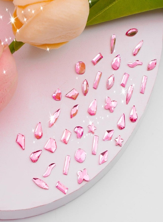 Canvalite 2900Pcs Pink Rhinestones for Nails, 18 Styles Multi Shape Nail Charms and Gems Shiny Glass Crystal Flatback Nail Rhinestones Set for Nail Art with Rhinestone Picker and Tweezers - Image 4