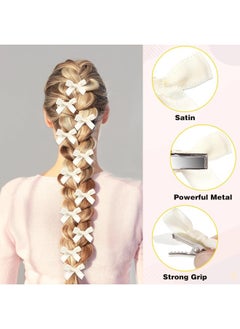 Oasisgalore 40 Pcs Mini Satin Bow Hair Clips, Small Bowknot Barrettes for Girls, Babies, Women.  - Image 4