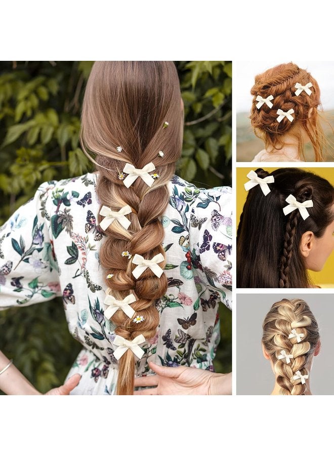 Oasisgalore 40 Pcs Mini Satin Bow Hair Clips, Small Bowknot Barrettes for Girls, Babies, Women.  - Image 2