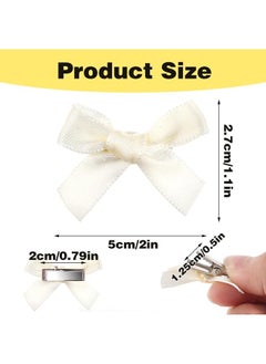 Oasisgalore 40 Pcs Mini Satin Bow Hair Clips, Small Bowknot Barrettes for Girls, Babies, Women.  - Image 3