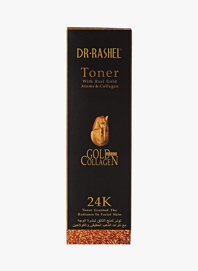 DR. RASHEL 24K Gold And Collagen Moisturizing Skin Toner Gold 120ml - Image 2