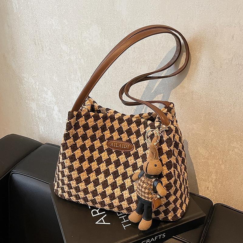 Niche Woolen Bag Women'S Commuter All-Match Shoulder Bag Casual Portable Tote Bag - Image 5