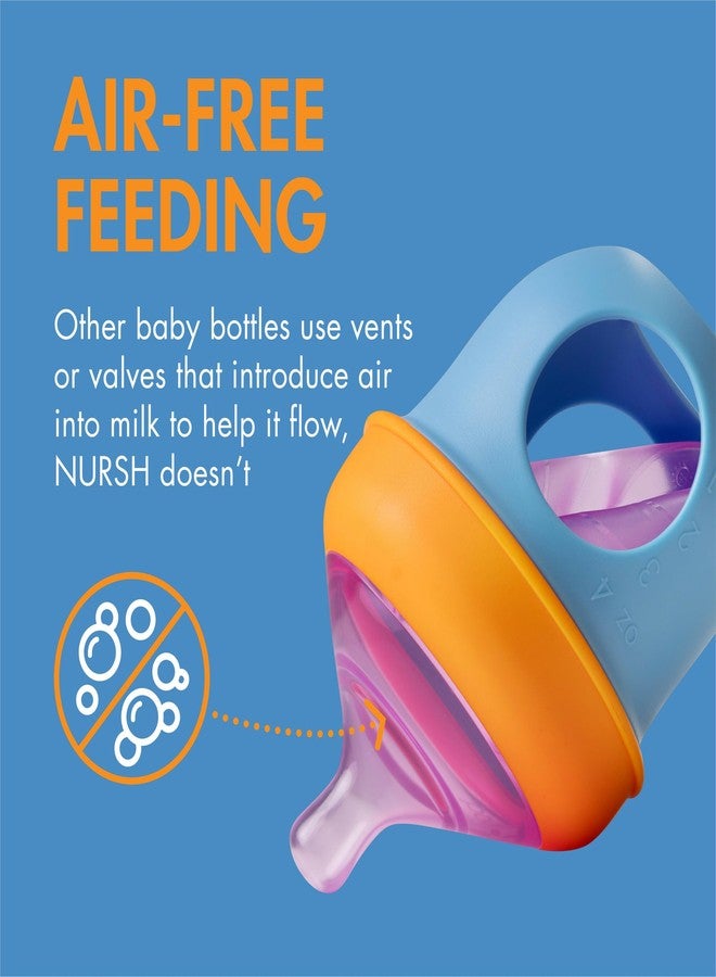 BOON حقيبة زجاجات الأطفال القابلة لإعادة الاستخدام من بون نورش - حلمة تدفق بطيء - حقيبة زجاجة سيليكون وحلمة - أساسيات تغذية الأطفال - لون متدرج - 0-3 أشهر - 3 قطع - 4 أونصات - Image 3