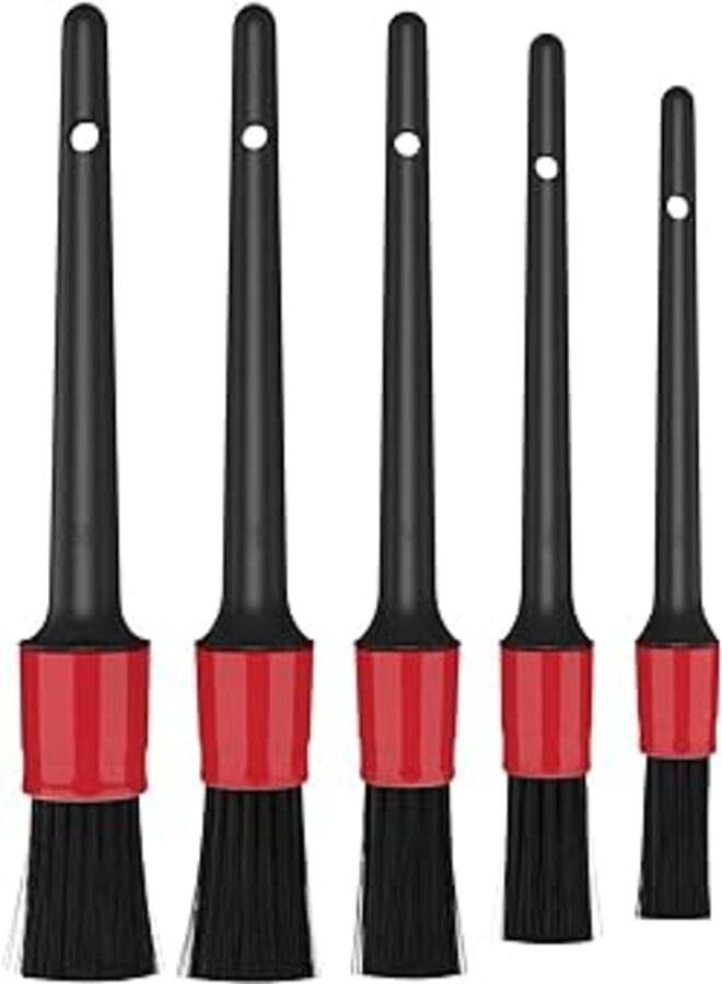 MoKo Car Cleaning Brush Set, 5 Pack Car Detail Cleaning Brushes Set, Detailing Car Brush for Cleaning Wheels, Engine, Interior Emblems, Interior Exterior Ventilation Openings