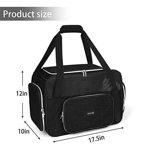 BAGLHER Pet Travel Carrier, Cat Carriers Dog Carrier for Small Medium Cats Dogs Puppies, Airline Approved Small Dog Carrier Soft Sided, Collapsible Puppy Carrier. Black - Image 2