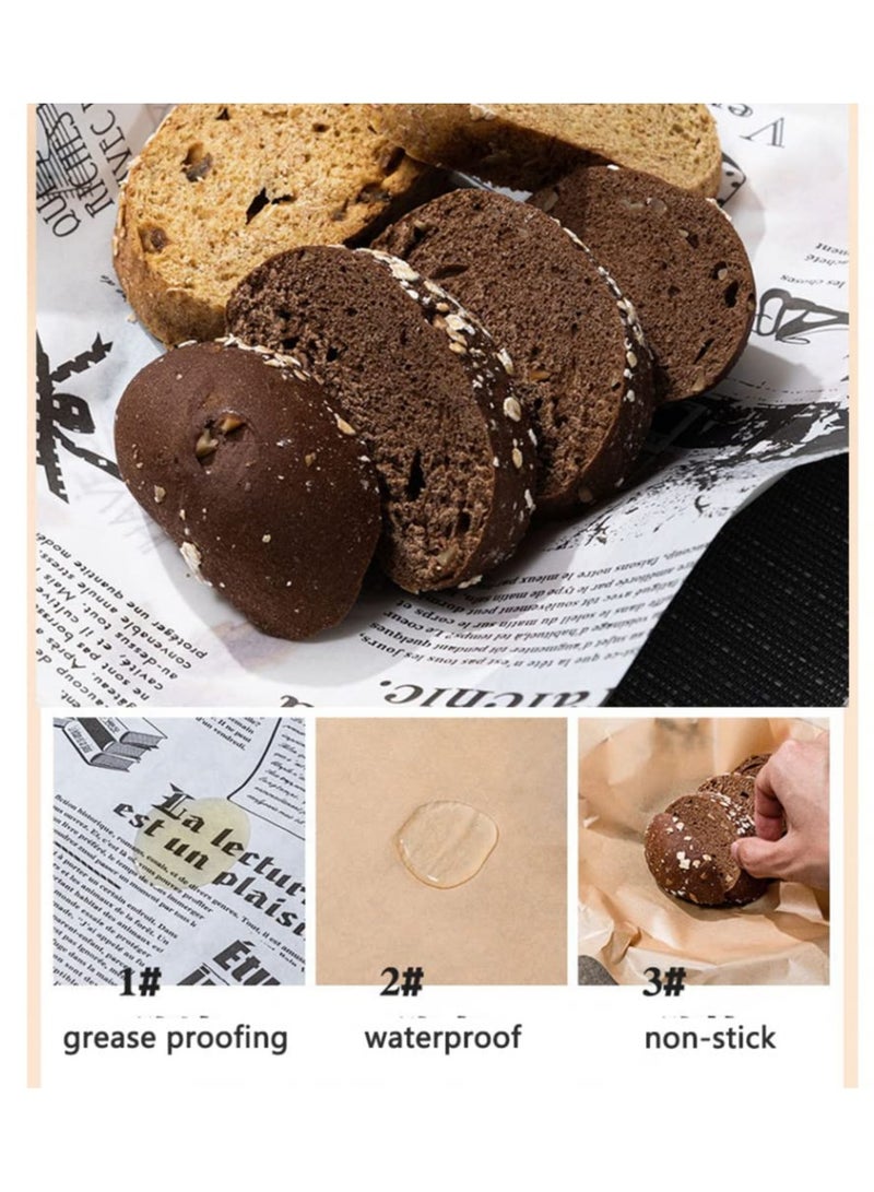 100 Pieces Sandwich Wrap Paper, Parchment Paper Sheets Wax Paper Sheets, Deli Paper Sheets, Waterproof Baking Paper, Disposable Food Wrapping Grease Resistant Liner Papers for Hamburger BBQ Picnic - Image 4