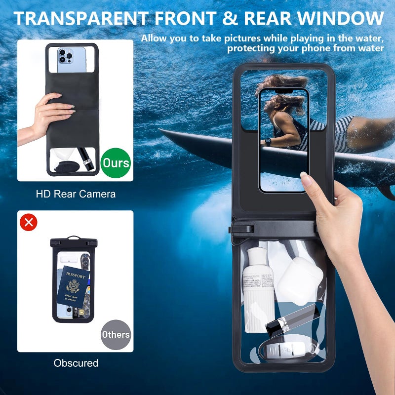 Niveaya [Up to 10.5"]Waterproof Phone Pouch - 2 Pack, Waterproof Phone Lanyard Case with iPhone 17/16/15/14/13 Pro Max up to 9.5", Phone Dry Bags for Vacation Beach Pool Kayak Cruise Travel Essentials - Image 4
