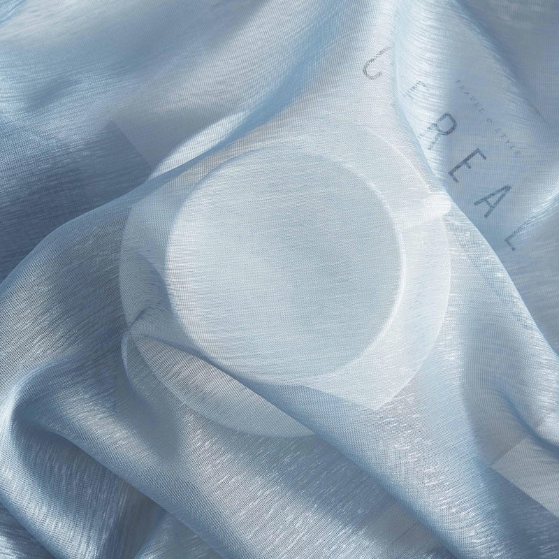 HLC.ME 2 Piece Semi-Sheer Voile Window Curtain Grommet Panels for Bedroom & Kitchen (54" W x 84" L, Dusty Blue) - Image 5