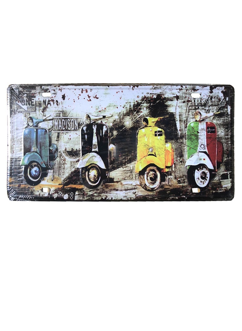 LINGWEI Metal Wall Plate Tin Sign Metal Poster Plate Painted Modern Design Car Plate Tin Wall Art Signs Cafe Thick Tinplate Wall Decoration Print Poster - Image 1
