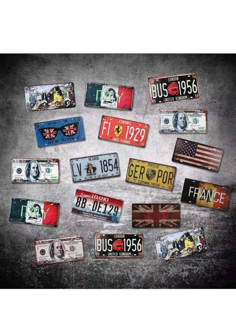 LINGWEI Metal Wall Plate Tin Sign Metal Poster Plate Painted Modern Design Car Plate Tin Wall Art Signs Cafe Thick Tinplate Wall Decoration Print Poster - Image 5