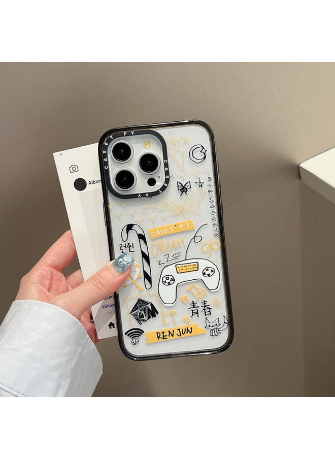 Generic - High Edition NCT DREAM Member Graffiti Applicable For Apple For Iphone15ProMax Phone Case 14/13 Protective Case-Color:NCT DREAM Member (RENJUN) Graffiti [high Version] Grid Black Frame Hard Shell-Applicable Model:For Iphone13Pro - Image 1
