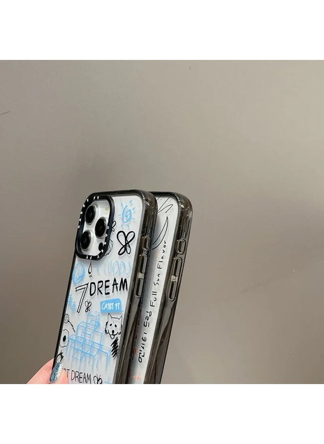 Generic - High Edition NCT DREAM Member Graffiti Applicable For Apple For Iphone15ProMax Phone Case 14/13 Protective Case-Color:NCT DREAM Member (RENJUN) Graffiti [high Version] Grid Black Frame Hard Shell-Applicable Model:For Iphone13Pro - Image 1