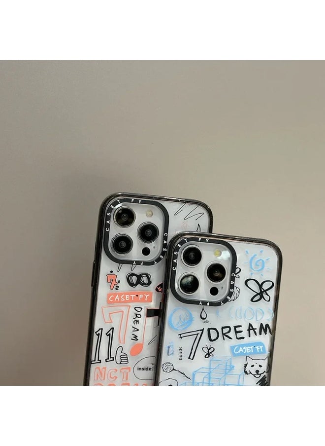 Generic - High Edition NCT DREAM Member Graffiti Applicable For Apple For Iphone15ProMax Phone Case 14/13 Protective Case-Color:NCT DREAM Member (RENJUN) Graffiti [high Version] Grid Black Frame Hard Shell-Applicable Model:For Iphone13Pro - Image 1