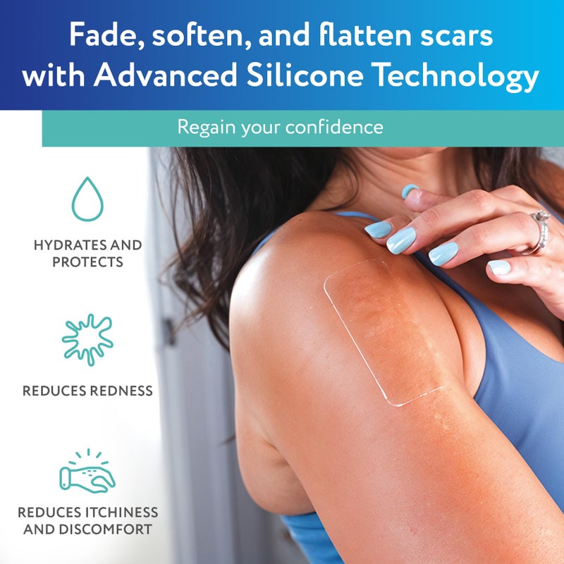 ScarAway Advanced Clear Silicone Scar Sheets, Medical Grade Silicone Strips (1.5" x 3") Scar Treatment and Prevention for Surgical, Burn, Body, Hypertrophic & Keloid Scar Treatment, 10 Clear Sheets - Image 4