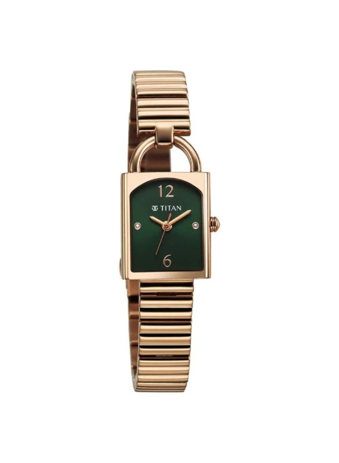 تيتان Titan Metro Quartz Analog Green Dial Stainless Steel Strap Watch For Women 95303wm01