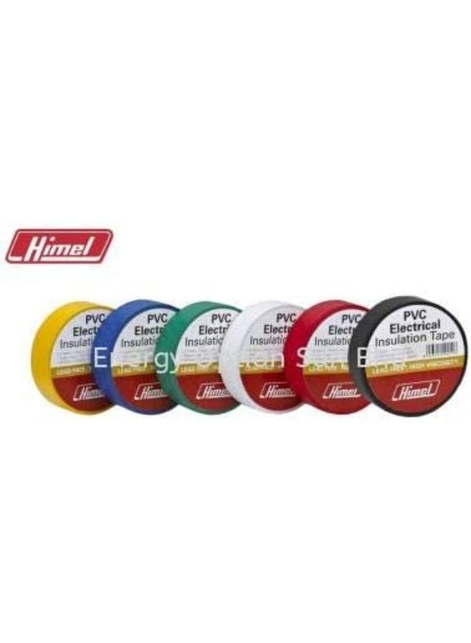 Himel شريط عازل، شريط كهربائي، ألوان متنوعة، 600 فولت، 80 درجة، 10 متر / لفة (10، أخضر) - Image 2