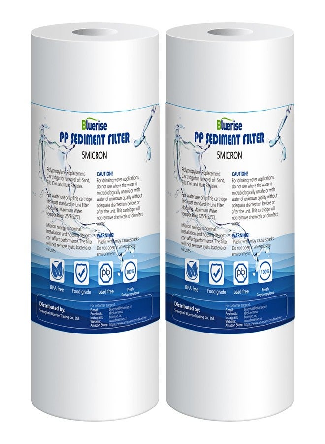 BLUERISE 5 Micron 10" x 4.5" Water Filter Replacement Whole House Sediment Home Water Filter Replacement Cartridge Ro Sediment Filter Easy Installation Fits Any 10" Reverse Osmosis Unit（pack of 2） - Image 1