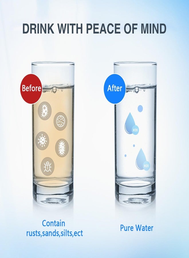 BLUERISE 5 Micron 10" x 4.5" Water Filter Replacement Whole House Sediment Home Water Filter Replacement Cartridge Ro Sediment Filter Easy Installation Fits Any 10" Reverse Osmosis Unit（pack of 2） - Image 2