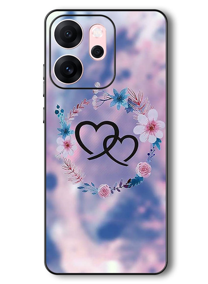 Theodor Case Compatible with Oppo Reno 14 F 6.57 Inch Protection Shockproof Bumper Cover Two HEarts - Image 1