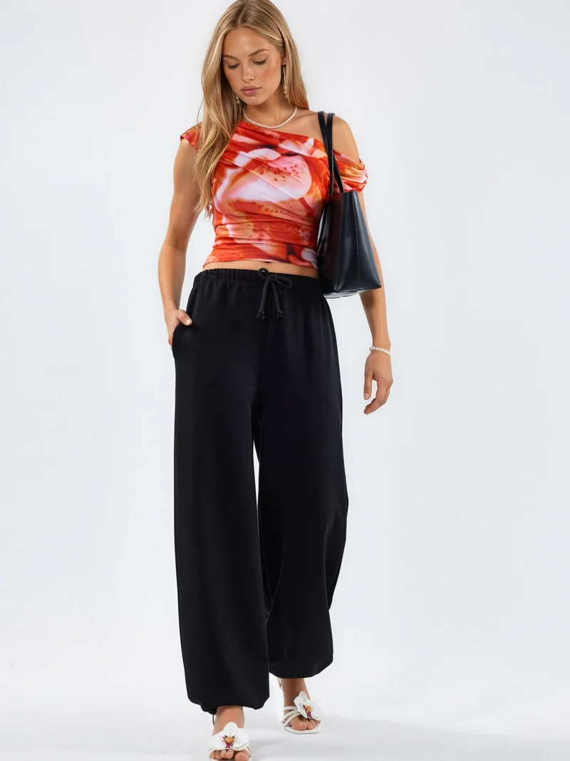 بوسيم BUSEM Women's Cotton-Blend Straight-Leg Sweatpants